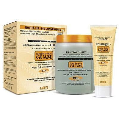 GUAM Zestaw Fanghi d'alga FIR Błotny koncentrat wyszczuplający i antycellulitowy 1kg + żel wyszczuplający FIR 200ml + folia i próbka GRATIS