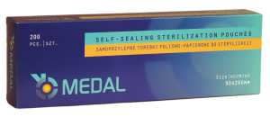 Samoprzylepne torebki foliowo-papierowe do sterylizacji 90mmx260mm 200sztuk - Medal