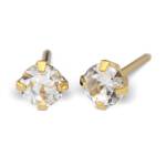 Kolczyki Cubic Zirconia kolor złoty 4mm - Studex System 75