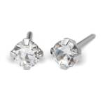 Kolczyki Cubic Zirconia kolor srebrny 4mm - Studex System 75