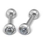 Kolczyki Sztanga Brylant kolor srebrny 4mm - Studex System 75