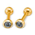 Kolczyki Sztanga Brylant kolor złoty 4mm - Studex System 75