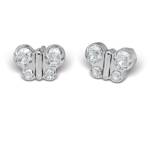 Kolczyki Motylki Srebrne - Studex System 75