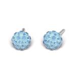 Kolczyki Kulka z kryształkami błękitna  - Studex System 75 