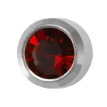 Kolczyki Granat w srebrnej oprawie - Studex System Plus