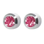 Kolczyki Cyrkon Różowy w srebrnej oprawie - Studex System Plus