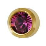 Kolczyki Ametyst w złotej oprawie - Studex System Plus