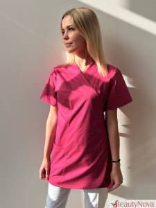 FARTUCH KOSMETYCZNY EGJO DAMSKI SZARFA RÓŻOWA 010