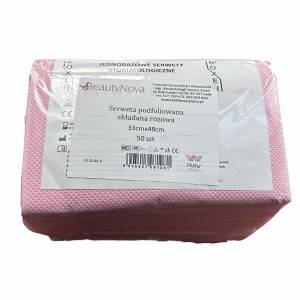 SERWETA PODFOLIOWANA SKŁADANA RÓŻOWA 33x48cm 50szt