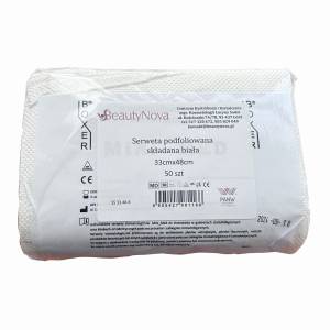 SERWETA PODFOLIOWANA SKŁADANA BIAŁA 33x48cm 50szt