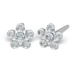 Kolczyki Srebrna Stokrotka z kryształkami - Studex System 75