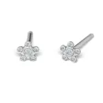 Kolczyki dziecięce Stokrotka srebrna z kryształkami 3mm - Studex System 75