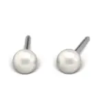 Kolczyki 3mm Perła bez oprawy, kolor srebrny - Studex System 75