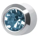 Kolczyki Akwamaryn w srebrnej oprawie - Studex System Plus