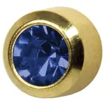 Kolczyki Szafir w złotej oprawie - Studex System Plus