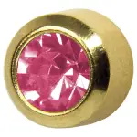 Kolczyki Cyrkon Różowy w złotej oprawie - Studex System Plus