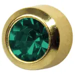 Kolczyki Cyrkon Niebieski w złotej oprawie - Studex System Plus