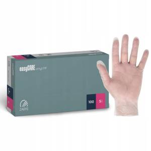 Rękawiczki winylowe bezpudrowe 100szt TRANSPARENTNE - ROZMIAR S