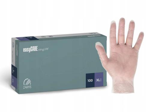 Rękawiczki winylowe bezpudrowe 100szt TRANSPARENTNE - ROZMIAR XL