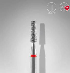 STALEKS  Frez diamentowy ścięty stożek czerwony EXPERT średnica 2,5 mm / część robocza 8 mm