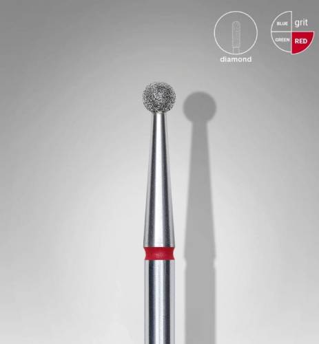 STALEKS Frez diamentowy kulka czerwona EXPERT średnica 2,5 mm