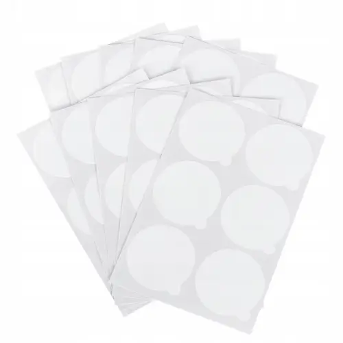 Naklejki 5 cm pod klej do rzęs białe - arkusz 6 sztuk