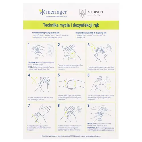 Instrukcja -Technika mycia i dezynfekcji rąk - 1 sztuka