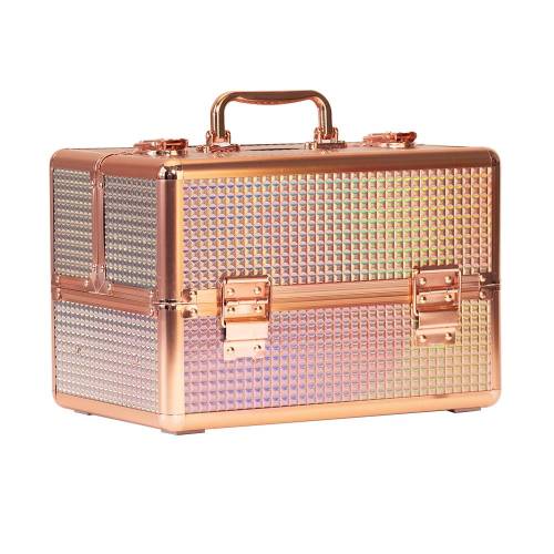 Kuferek kosmetyczny na lakiery ROSE GOLD HOLO