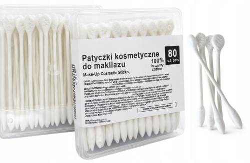 Patyczki kosmetyczne do makijażu bawełniane duo 80 sztuk