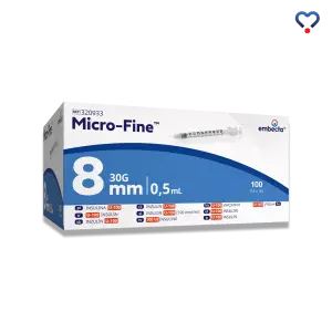 Strzykawka insulinowa 0,5 ml EMBECTA 0.30 mm (30G) x 8 mm U-100 - 100 szt 
