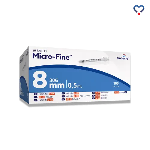 Strzykawka insulinowa 0,5 ml EMBECTA 0.30 mm (30G) x 8 mm U-100 - 100 szt 