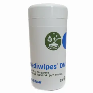 Mediwipes DM chusteczki dezynfekujące w tubie 100 szt - Medilab - data ważności 17.10.2026r