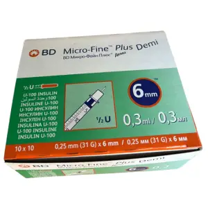 Strzykawka insulinowa 0,3 ml BD 0.25 mm (31G) x 6 mm - 100 szt