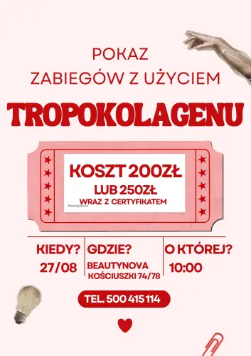 Pokaz zabiegów z użyciem tropokolagenu GUNA  – szkolenie pokazowe 27.08.2026r.