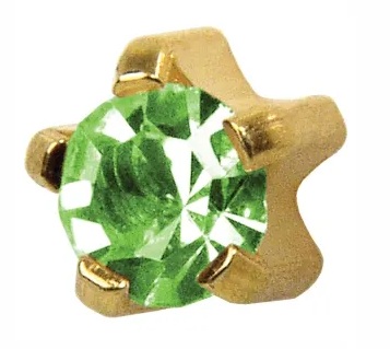 Kolczyki Peridot w pazurkach kolor złoty - Studex System Plus