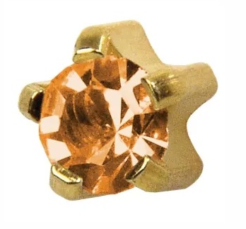 Kolczyki Topaz w pazurkach kolor złoty - Studex System Plus