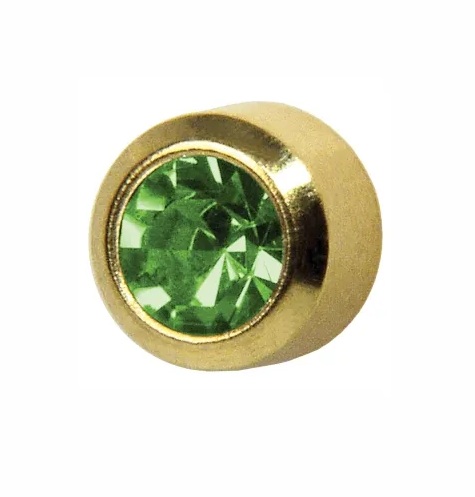 Kolczyki MINI Peridot w złotej oprawie - Studex System Plus