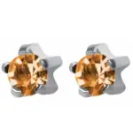 Kolczyki Topaz w pazurkach kolor srebrny - Studex System Plus