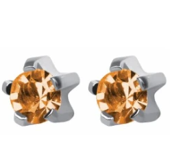 Kolczyki Topaz w pazurkach kolor srebrny - Studex System Plus