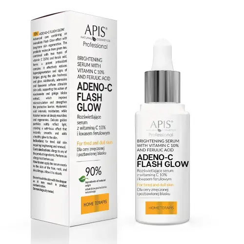 APIS ADENO-C FLASH GLOW Rozświetlające serum z witaminą C 10% i kwasem ferulowym 30ml